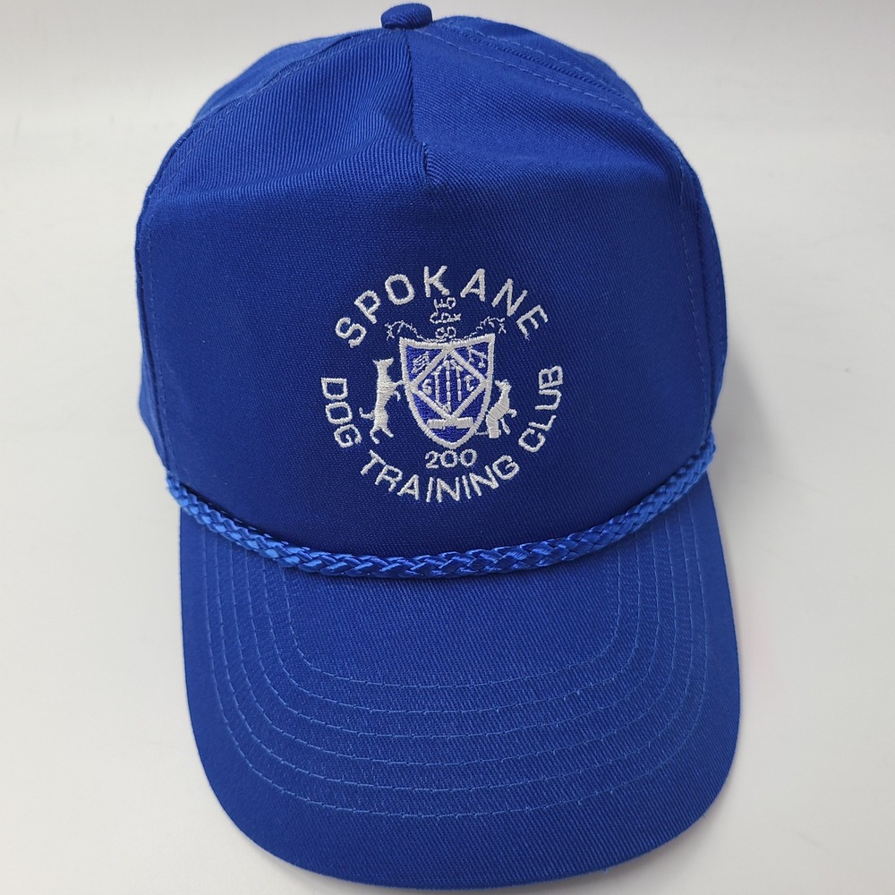 Vintage Spokane Dog Training‎ Club Hat Snapback Blue White Rope Washington Men
